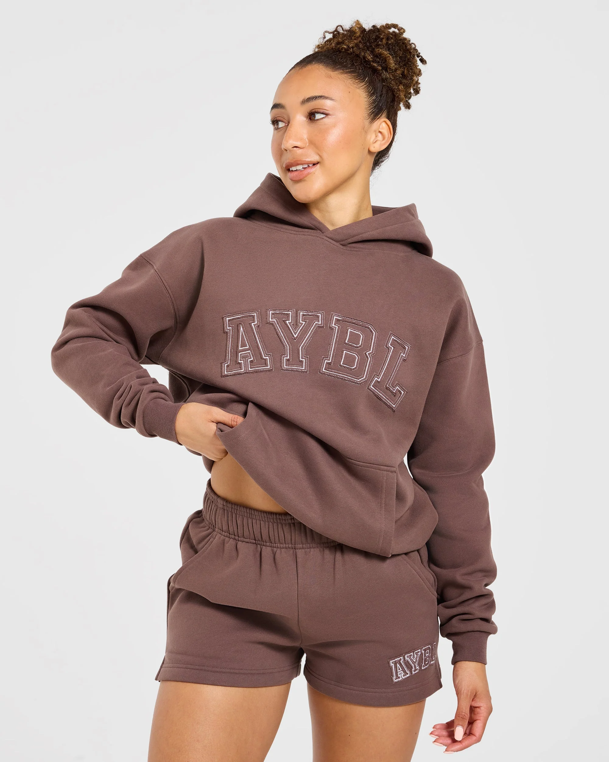 Varsity Applique Oversized Hoodie - Bruin - Image 8