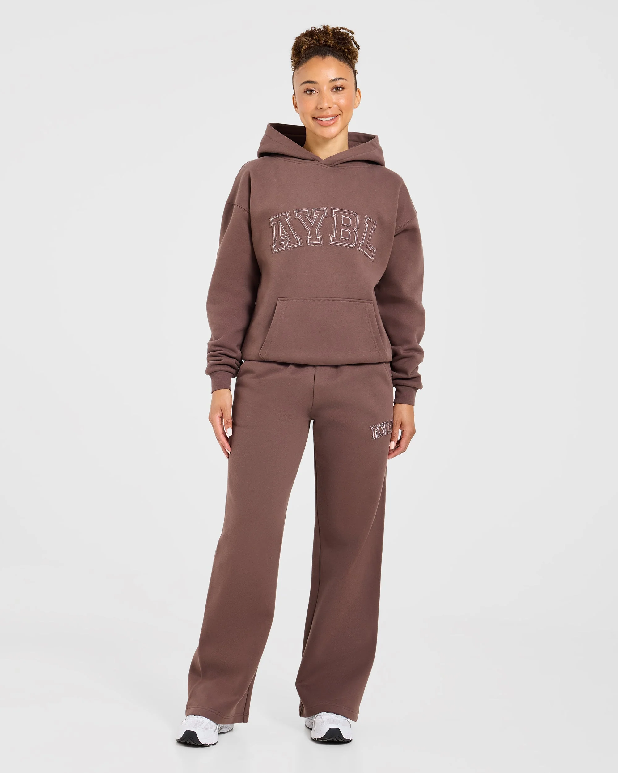 Varsity Applique Oversized Straight Leg Joggers - Bruin - Image 3