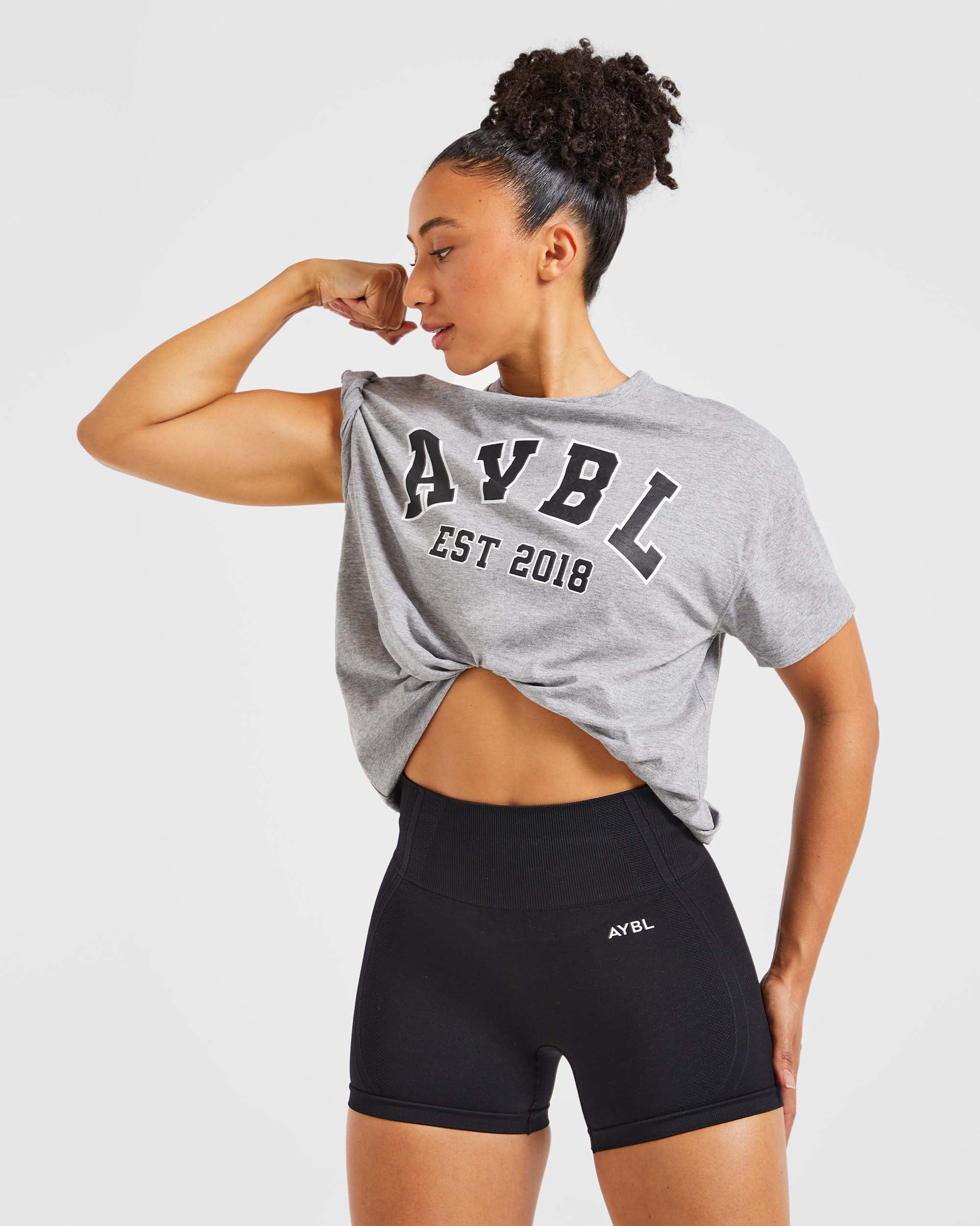 Varsity Oversized T Shirt - Heather Grijs - Image 7