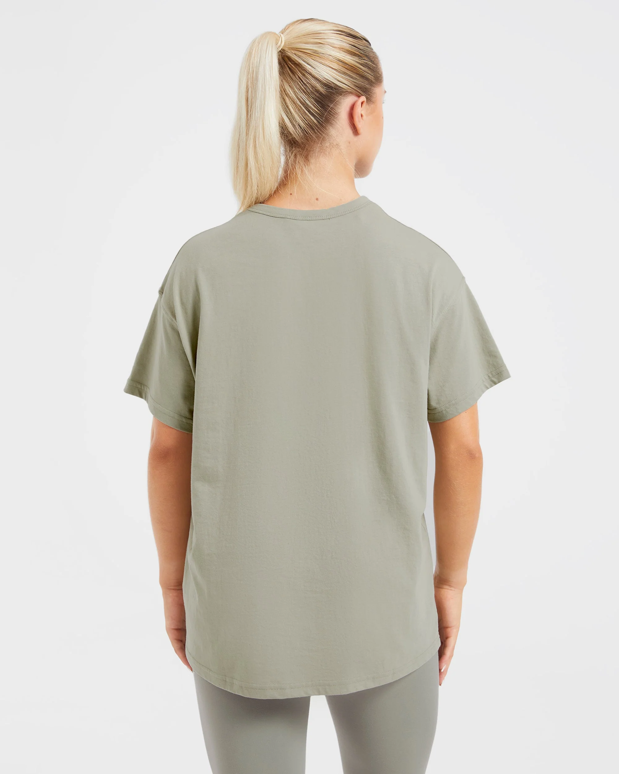 Varsity Oversized T Shirt - Olive Groen - Image 2