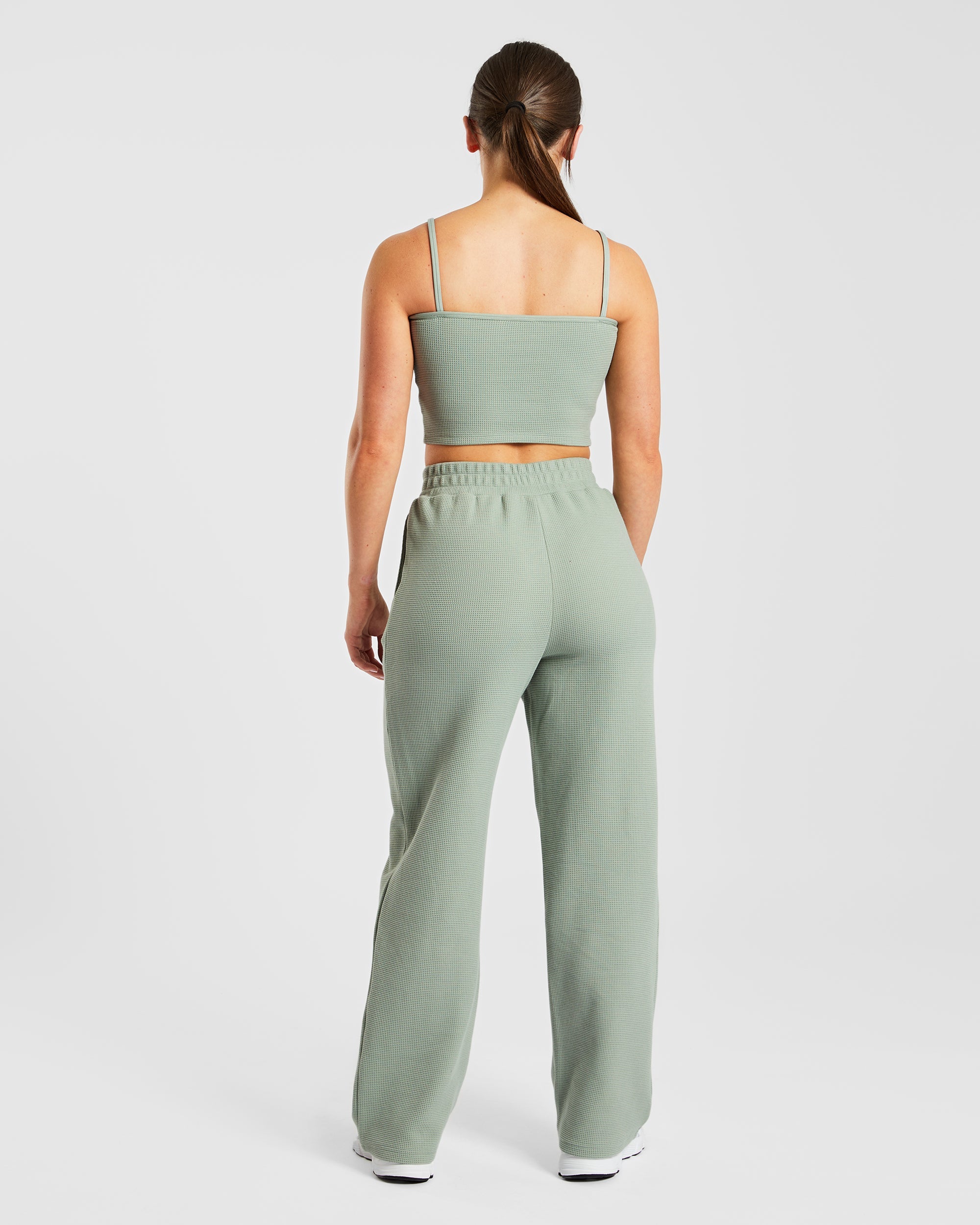 Waffle Crop Vest - Sage Groen - Image 4