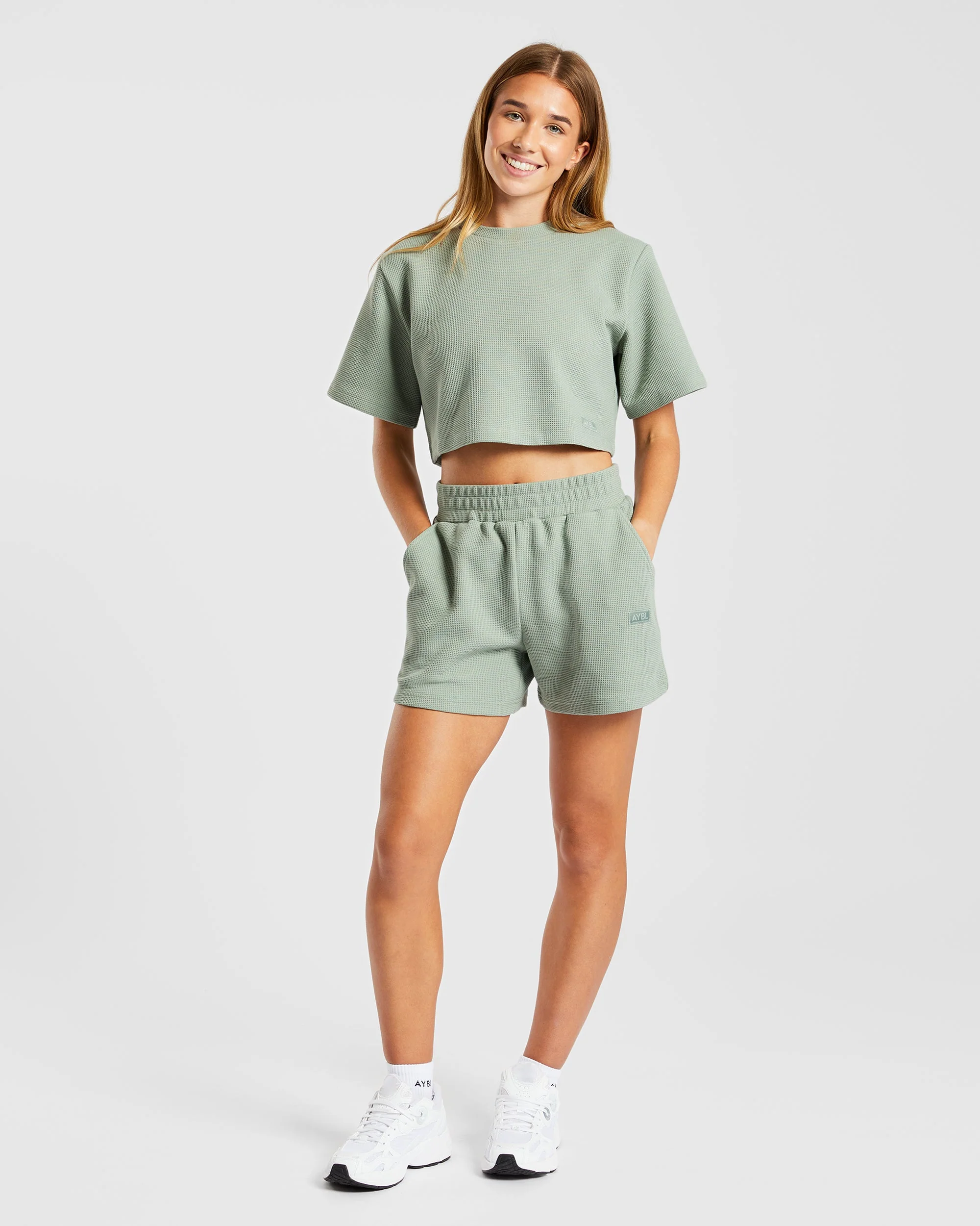 Waffle Shorts - Sage Groen - Image 3