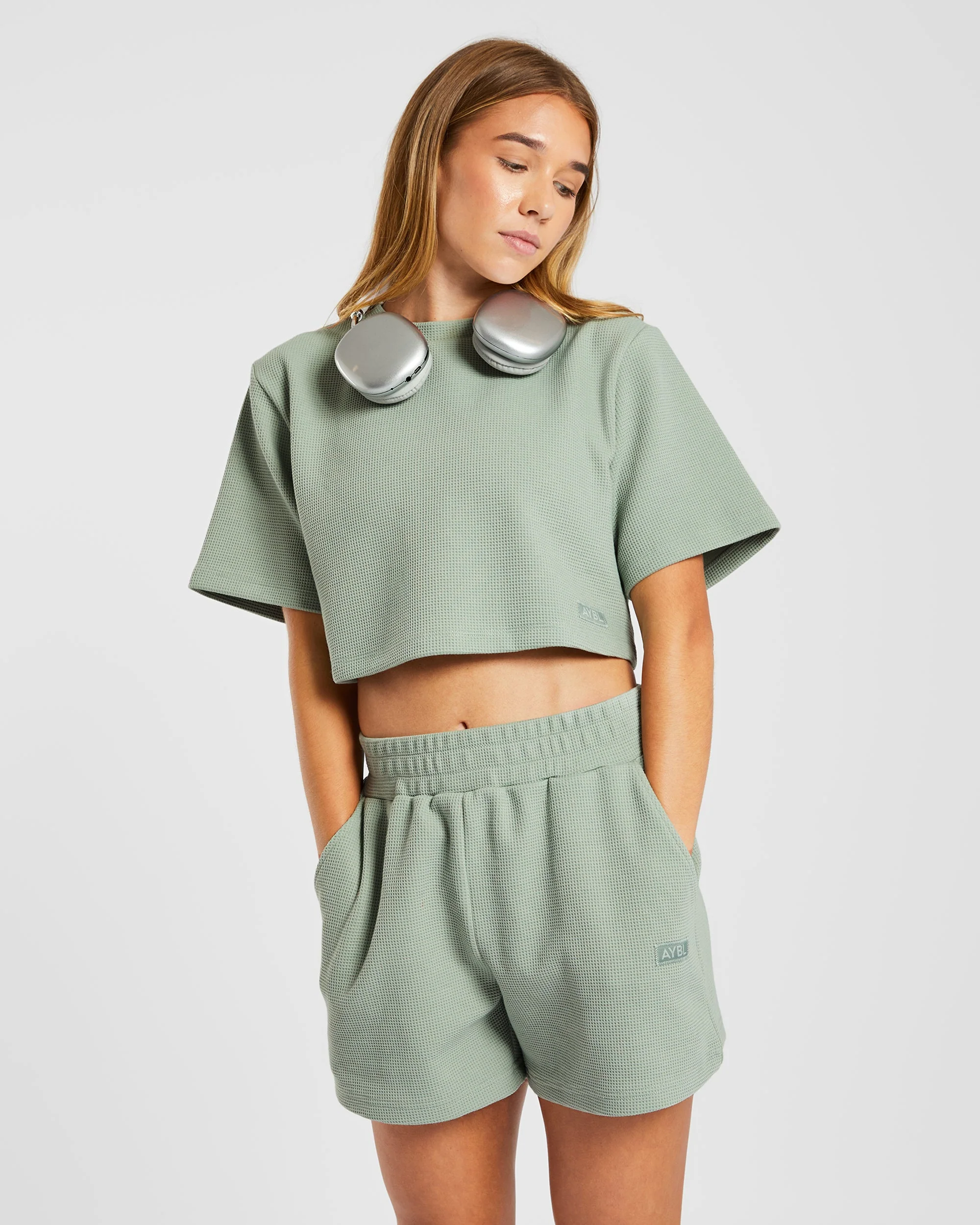 Waffle Shorts - Sage Groen - Image 7
