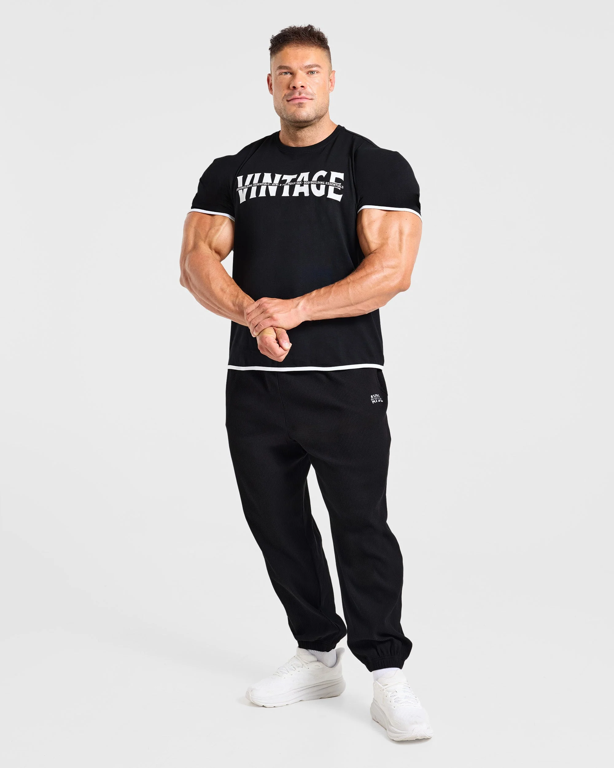 Wesley Vissers x Oversized Ribbed Joggers - Zwart - Image 8